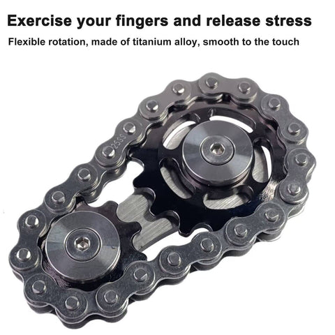 Metal Bike Chain Fidget Spinner With Sprocket Design And Stainless Steel Bearings For Ultra Smooth Spin Stress Relief And Anxiety Reduction Fidget Toy Finger Spin Gear For EDC Dope Gift For Teens And Adults