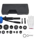 Heavy Duty Hydraulic Knockout Punch Kit One Half Inch To Two Inch Conduit Hole Cutter Set Beefy 8 Ton KO Tool With Accessories