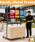 Heavy Duty Folding Chair Cart With Swivel Wheels For Effortless Transport, Holds Up To 84 Chairs Or 12 Tables, Epic 1000 Lbs Capacity