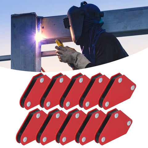Super Cool Mtlavishness Welding Magnet Set With 10 Pcs Multi Angle Fixed Soldering Tools featuring 10 red magnets for welding.