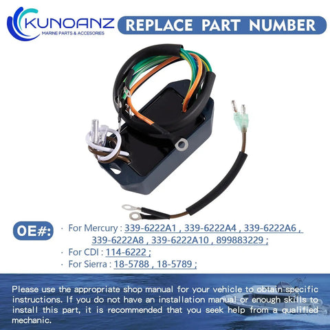 Mercury Switch Box CDI Power Pack For Outboard Motors 4 To 20 HP 2 Cylinder Replacement Fits 110 Series 6222A1 Sierra 18-5788