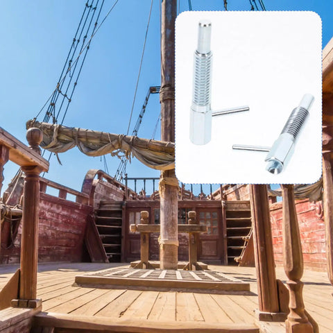 Stainless Steel Self Locking Plunger Pins With Durable Spring Rod Quick Release Handle in use on a ship deck.
