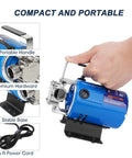 Side view of 115V 1/10 HP Powerful Water Transfer Pump With Hose Kit, showing handle, base, and components.
