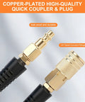 Copper-plated quick coupler for Coilable Polyurethane Recoil Air Hose With Quick Connect And Bend Restrictors For Pneumatic Tools