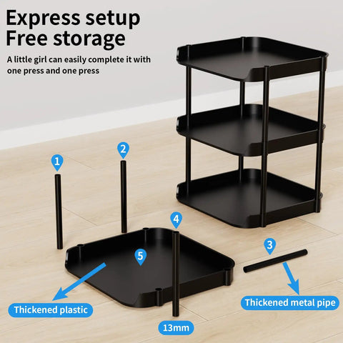 Slim 6 Tier Vertical Narrow Shoe Rack Stackable tall skinny organizer setup pieces with thickened plastic and metal pipes