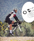 Man riding a bike in nature, featuring Top Tier Bike Disc Brake Rotors One Set Lightweight Aluminum Construction for durability.