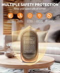Portable Indoor Space Heater With 2 Second Instant Heating For Quick Warmth At Your Desk Or In The Bedroom on a table