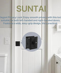 Privacy Sliding Door Lock With Pull In Matte Black Finish, Solid Brass Pocket Door Lock For 1-3/8 Inch Thick Doors, installed