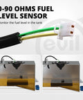 19 Gallon Aluminum Fuel Cell With Level Sender For Street Drift Cars, 8AN Inlet And Outlet, showing ohms fuel sensor