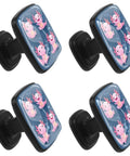 4 Pack Crystal Glass Cabinet Knobs With Screws Dope Pink Axolotl Design Drawer Pulls For Kitchen Cupboard Closet And Dresser Furniture Cute Bubble Theme Decor Collection