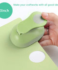 3 Inch Circle Hole Punch For Crafting And Scrapbooking Green Large Circle Punch For Cards Albums Gift Wrapping Photos DIY Projects