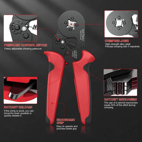 Premium Ferrule Crimping Tool Kit With 1300 PC Assorted Wire Terminals And Self Adjusting AWG 22 To 8 Gauge Crimper for wire ferrules