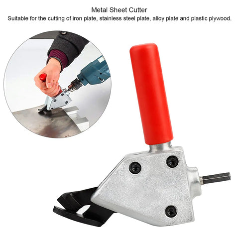 Electric Drill Attachment Metal Nibbler For Sheet Metal Turn Any Drill Into A Smooth Burr Free Cutter With No Sparks Ideal For Automotive Repair DIY Projects And Cutting Steel Or Iron Sheets, red handle