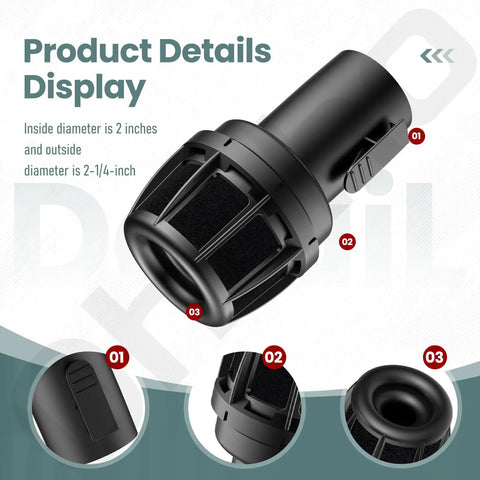 2-1/2 Inch Muffler Diffuser Wet Dry Vac Attachment For Noise Reduction, Industrial-Grade Shop Vacuum Accessory Compatible With Craftsman And Ridgid Models, Reduces Exhaust Noise And Improves Suction