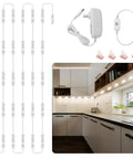 Adhesive LED Light Strip Kit For Display Cases, 14Ft Flexible Jewelry Showcase Lighting, power adapter, installed in kitchen cabinet