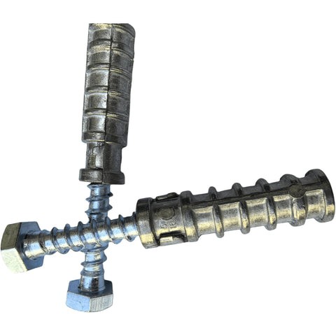 Lag Shield Anchors And Lag Bolts Set One Quarter Inch By One And One Half Inch Long Fifty Piece for masonry, zinc-coated expansion anchors.