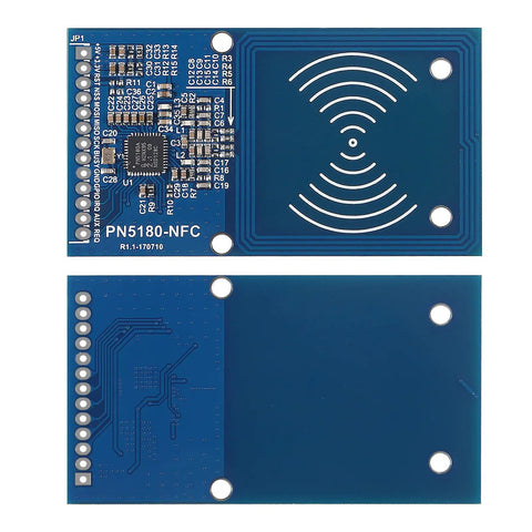 Front and back view of PN5180 NFC Module Two Pack With ISO15693 RFID ICODE2 Read Write Capabilities Supports Card Emulation