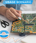 Using Desoldering Solder Wick Braid Kit With Flux, 3 Size Spools, on PCB Circuit Board for Electronics Repair