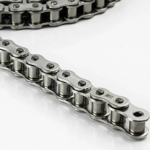 ANSI 40 Stainless Steel Roller Chain 0.500 Inch Pitch, 5 Feet With One Connecting Link, Premium 304 Stainless, Heavy Duty Industrial Grade Chain