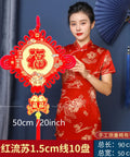 Person holding Red Felt Fu Characters Hanging Ornaments For Festive Home Decor And Lucky Pendant, Mid Autumn And Spring Festival Party Gear