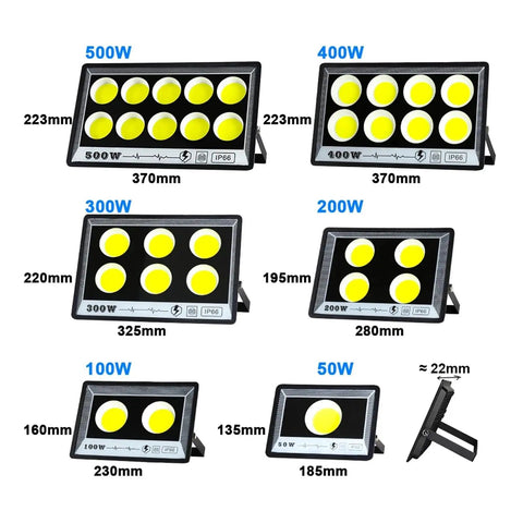 JUDYSSY Reflector Led Sporlight for Outdoor Projectors 220 50W 100W 200W 300W 400W 500W IP65 garden flood light sizes