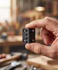 Close-up of Black Plastic Cabinet Door Hinges 1.57 Inch Screw Mount Lift Off Enclosure Hinges for control panels.