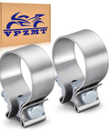 Harley 1.75 Inch Exhaust Clamp Set Bolt On For Touring Muffs Fits 1.75 Inch ID Inlets 1.25 Inch Wide Stainless Steel 304 with box
