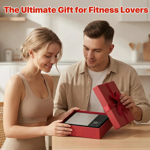 Couple unboxing Smart Food Scale With Nutritional Calculator And App Sync For Accurate Calorie Fat Carbs And Protein Tracking.
