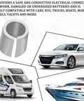Heavy Duty Lead Alloy Battery Terminal Post Shims Quick Fix For Loose Fits Bulletproof Conductivity Universal Adapter Sleeves optimal for cars and boats.