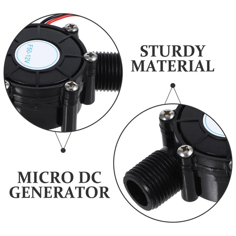 Two Pack Portable Mini Hydro Turbine Generator with sturdy material and micro DC generator features close-up view.