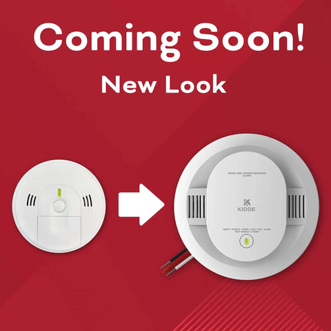 Hardwired Smoke and Carbon Monoxide Detector with Battery Backup and Interconnectable Design, old and new look comparison