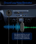 Bluetooth Car Kit With Wireless Aux Receiver For Hands Free Calling And Music Streaming Ground Loop Noise Filter display