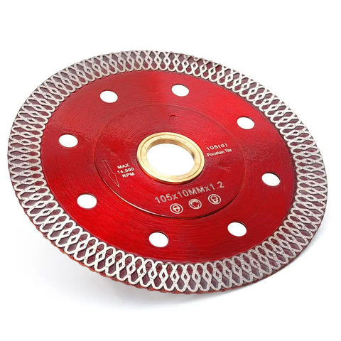 No Sweat 4 Inch Diamond Porcelain Saw Blade For Sliding Through Ceramic Tile Granite Quartz Precision Ground Edges For Smooth Fast Cuts With Minimal Kickback On Handheld Grinders Dry Wet Use