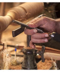 Dead Simple Wood Chisel Set Built Insanely Tough With High Carbon Steel Blades For Quick Wood Carving And Lathe Turning, hand using chisel on wood.
