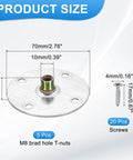 Heavy Duty M8 Tee Nuts 5 Pack With 32 Self Tapping Screws For Plywood And Furniture Assembly Secure Anchor Hold Quick Drop Install Pro Grade Flange Inserts Built Tough dimensions with screws details.