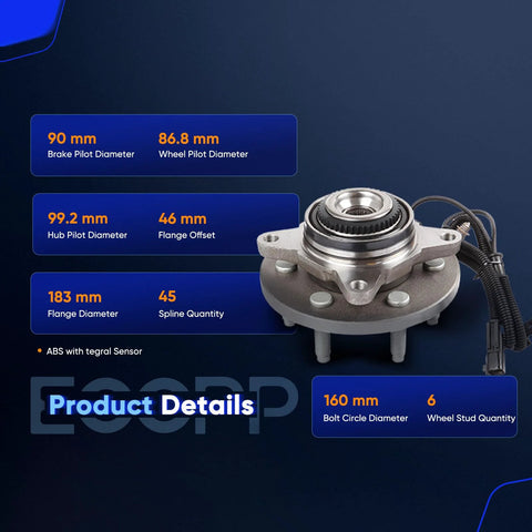 Front Wheel Hub Bearing Assembly 515142 For Ford Expedition 2011 2014 For Ford F150 2011 2014 For Lincoln Navigator 2011 2014