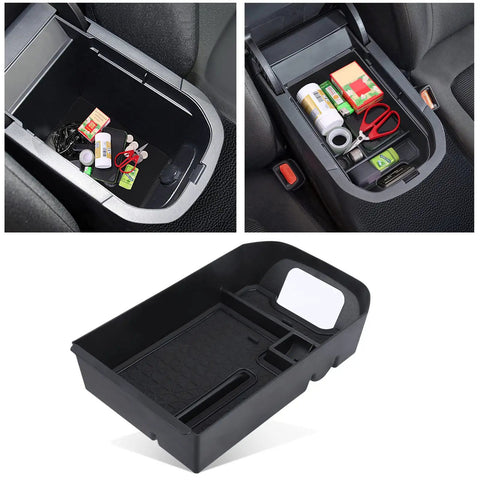 Toyota RAV4 Center Console Organizer Two Pack, Custom Fit Tray And Armrest Storage Divider For 2019 To 2025 Models, interior view