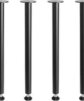 28 Inch Adjustable Desk Legs Heavy Duty Steel Table Support Set Of 4 Boss Desk Upgrade 1200 Lb Load Capacity, matte black metal legs.