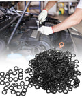 Beefed-Up Spring Wave Washer Gasket Kit - 500-Piece Assortment For Electrical Connections And Automotive Use, Spring Steel Wave Gaskets That Fit Tight Spaces, Prevent Loosening, Reduce Friction, black wave washers in a car engine bay