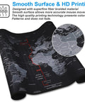 XXL Gaming Mouse Pad With Ultra Smooth Surface and Durable Anti Fray Stitching, featuring a world map design, rolled view