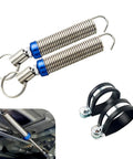 Top Shelf 2 Pack Trunk Lid Springs Crafted From Heavy Duty Stainless Steel Automatic Lift Supports Universal Adjustable Boot Assists, shown with mounting clips.