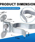 Heavy Duty Wall Mount Chain Link Gate Latch For Metal Fences, DIY Friendly, Galvanized Steel Construction With Padlock Hole, 1 Pack