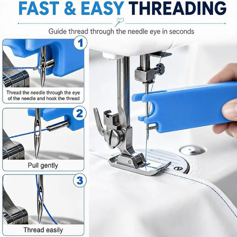 4 In 1 Needle Threader Kit With Seam Ripper Magnifying Glass And Magnetic Guide For Easy Threading Stitch Removal And Quick Sewing Fixes No Fuss All In One Sewing Accessory For Home Crafters on sewing machine needle