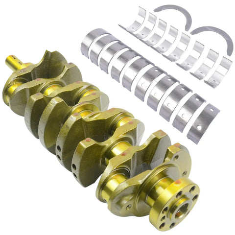 All In One Crankshaft And Rod Bearing Kit For 2.4L Hyundai Sonata Santa Fe Tucson And Kia Forte 2359cc L4 Engines 2011 2015 Bolt In Replacement Compatible With OEM 23111-2G200 23111-2G230 shown with crankshaft and bearings