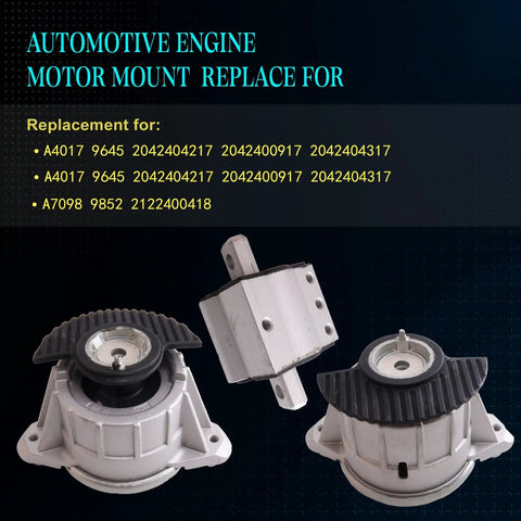 Heavy Duty Engine Motor Mount Kit For Mercedes Benz C Class RWD 2008 To 2015 C180 C200 C230 C250 C280 Turbo V6 L4, close-up view.