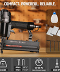 2 In 1 Pneumatic Brad Nailer And Stapler 18 Gauge Air Nail Gun For Upholstery And Woodworking with accessories shown on table
