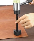 Using a 40mm V-shaped punch from the Leather Corner Punch Set with V Shaped Punches in 0.98 in, 1.18 in and 1.57 in for leatherwork
