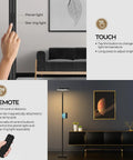 Chill At Home With A Sleek Saturn Ring LED Floor Lamp, 36W, 1800LM Bright, Fully Rotatable Standing Light shown in living room