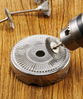 Stainless Steel Wire Wheel Brush Sets 25Mm T Type With One Eighth Inch Shank Crimped Bristle Polishing Wheels in use on metal surface