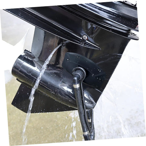Boat Motor Cleaner And Engine Flusher For Cooling System Maintenance, demonstrating the flushing process through side inlet ports.